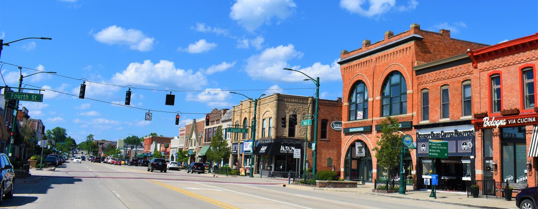 a street with buildings on the side